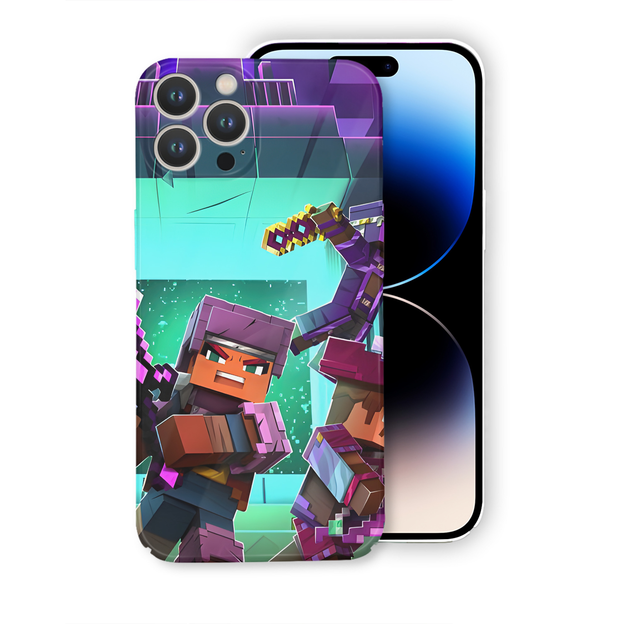 （画像用） マインクラフト ブロックの世界 Minecraft MC Block world 【iPhone 14シリーズ対応】ハードケース